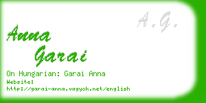 anna garai business card